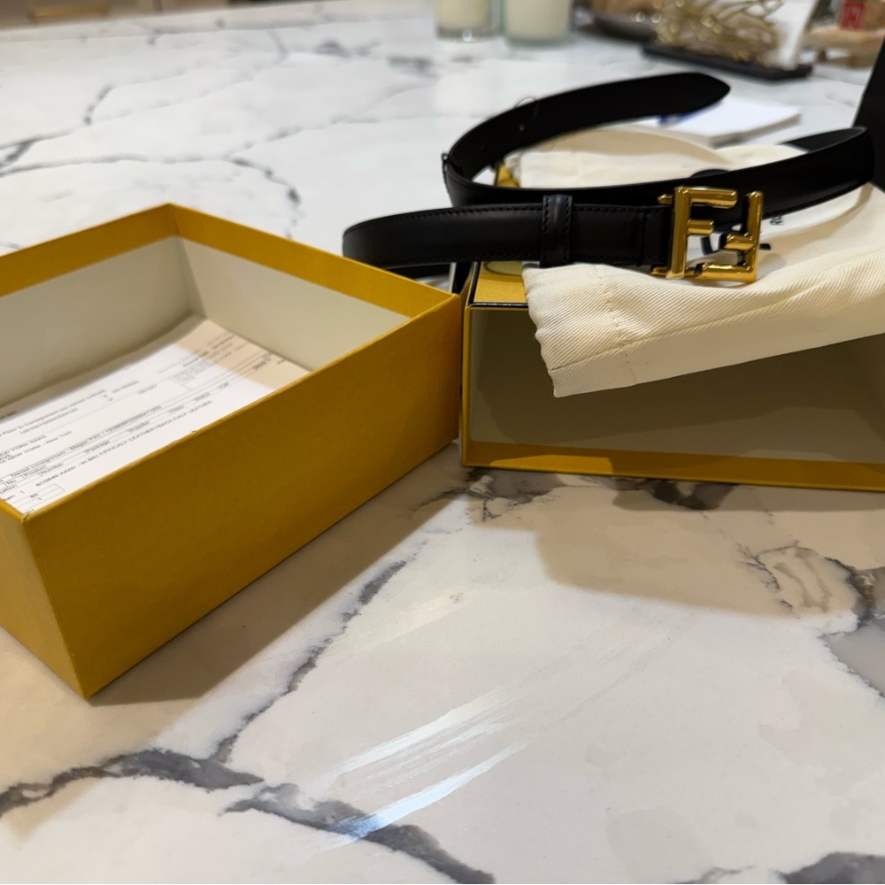 Fendi Black and Gold Women's Belt